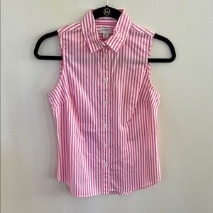 J.Crew Pink Striped Sleeveless Shirt